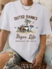 Casual Short Sleeve Outer Banks Print Crew Neck T-Shirt for Spring & Summer Women's Clothing Aesthetic Clothes Y2k Top  Graphic 1
