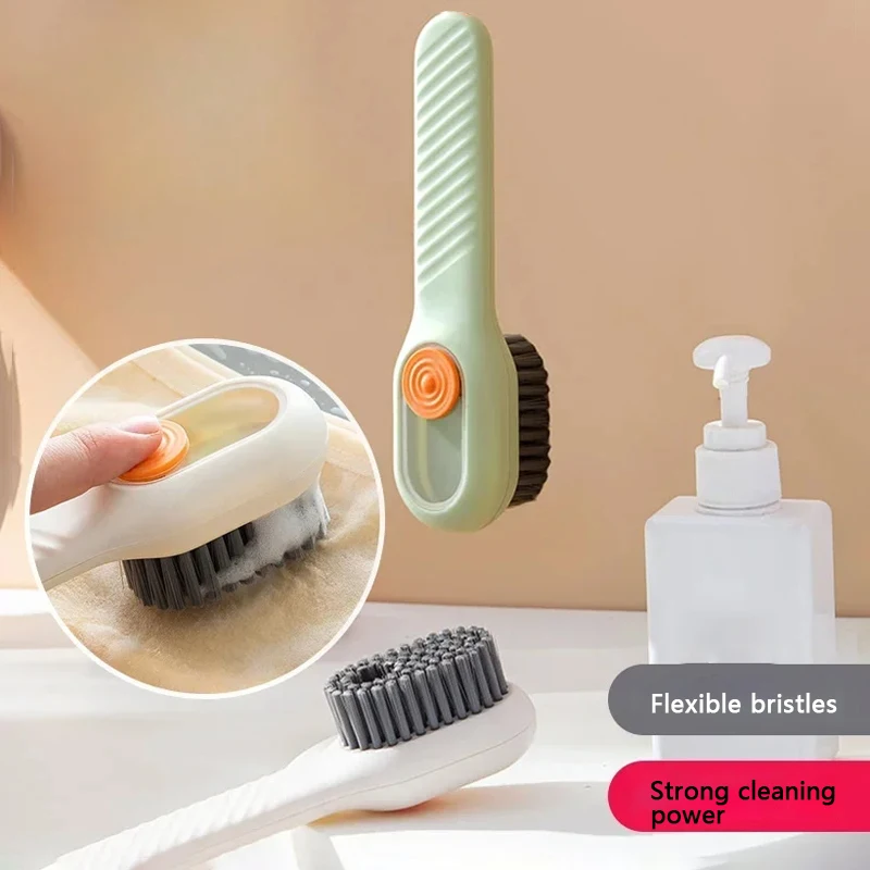 Automatic Liquid Discharge Shoes Brush Multifunction Deep Cleaning Soft Bristles Household Cleaning Brush Laundry Cleaning Tool
