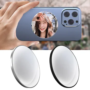 Specchio selfie Vlog per telefono Piastre metalliche per selfie per iPhone Samsung Foto Video Selfie Specchio adesivo compatto Smartphone