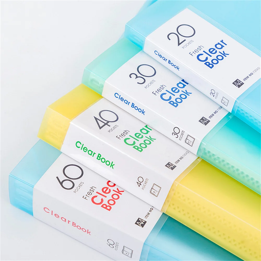 A4 Optional Data Storage Book Student Data Sheet Music Test Paper Storage Folder 20/30/40/60/80/100 Pages School Office Supplies file folders
