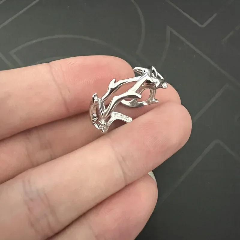 Goth Double Layer Rose Rings 3