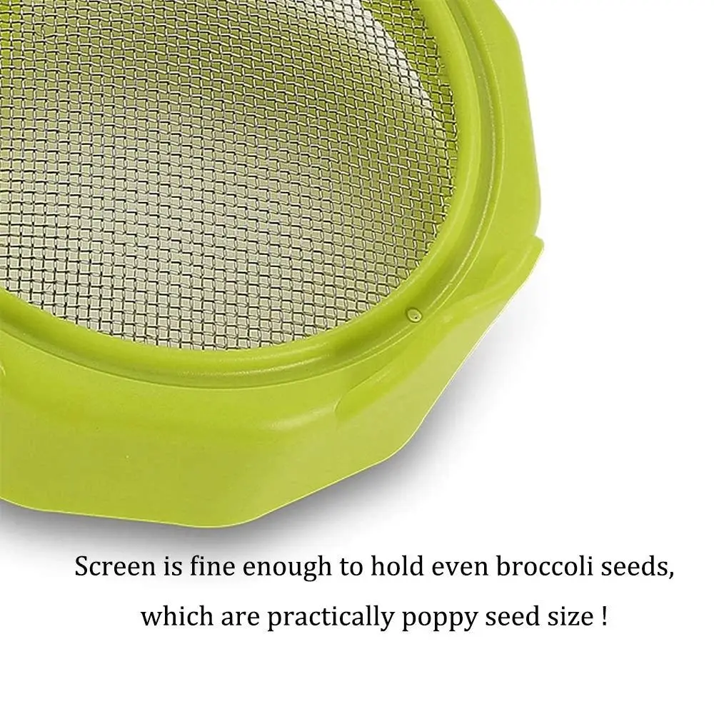 2pcs Plastic Sprouting Lid Mesh Sprout Cover Seed Crop Germination Vegetable Plastic Sealing Ring Lid for Mason Jar Seedling Nursery Bags Hydroponic Germination Tray Hydroponic Gardening Kit Sprouting Jars Kit Seedling Box