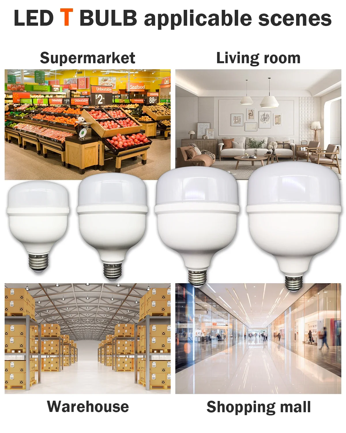 LED Bulb E27 Base AC 120V 220V LED lamp 50W 20W 30W 40W S0ecb1354457141e3b05c31a72d7a7f91X