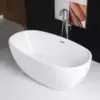 67 inch Acrylic Freestanding Bathtub Contemporary Soaking White Tub with Brushed Nickel Overflow and Drain Easy clean 5