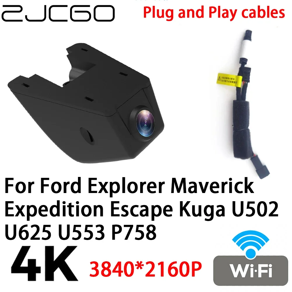 

ZJCGO 4K 2160P Car DVR Dash Cam Camera Plug and Play for Ford Explorer Maverick Expedition Escape Kuga U502 U625 U553 P758