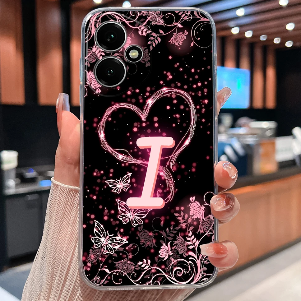 Luxury Letters Pattern Soft TPU Clear Silicone Anti-Drop Phone Case