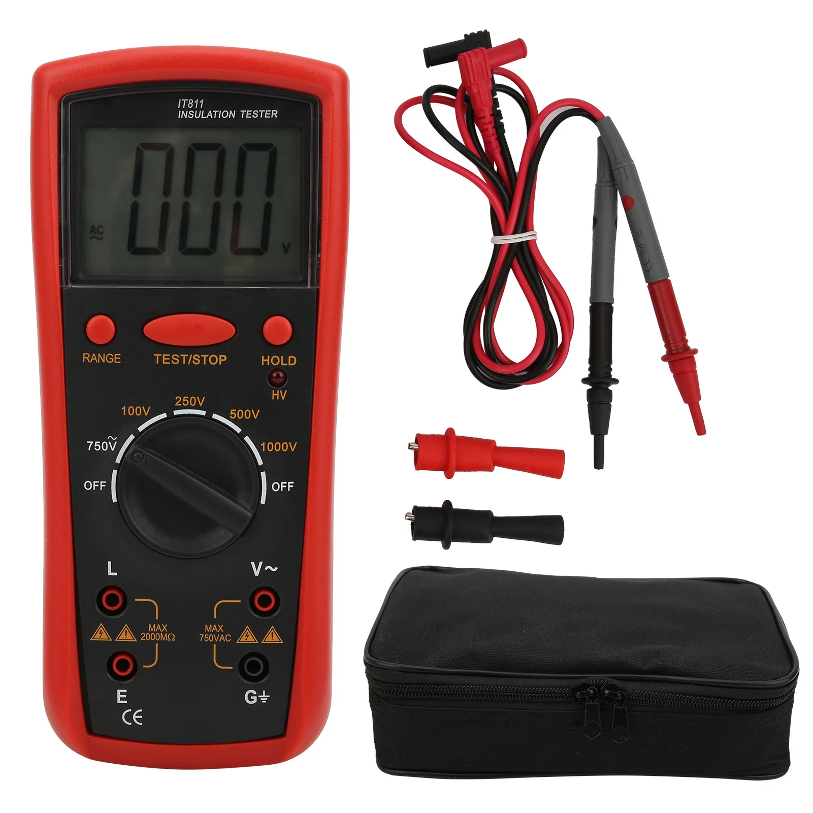 IT811 Insulation Resistance Meter with LCD Display Digital Megohm Tester Electrical Tools LCD Resistance Tester