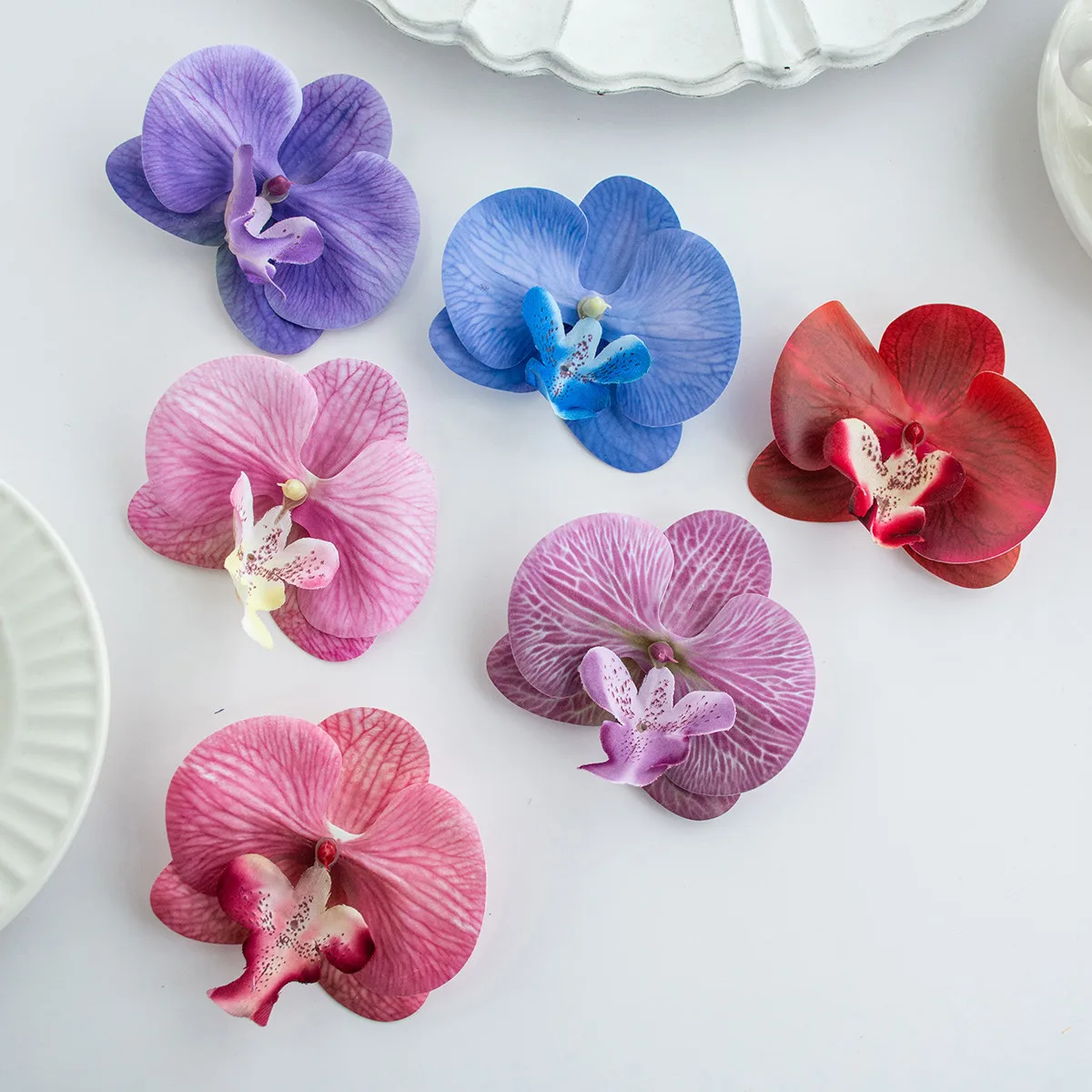 Artificial Flowers Thai Butterfly Orchid Festival Wedding Wreath Bridal Headwear hair Diy gift Decor Accessorie