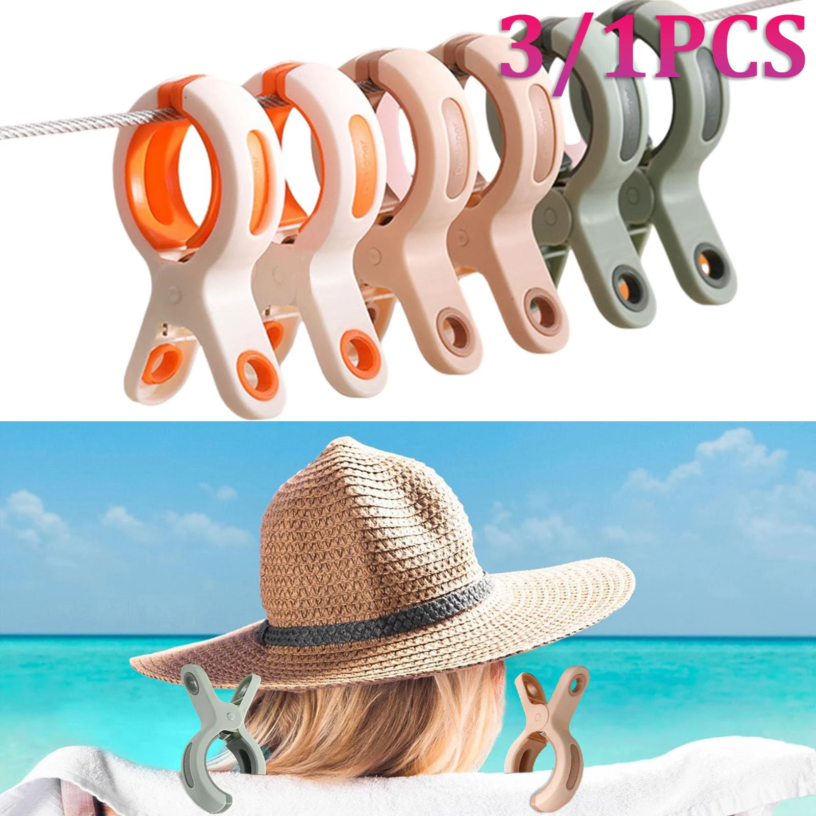 Mollette Da Bucato Grandi - 14 Pezzi, Clip Antivento Per Asciugamani, Teli Spiaggia, Coperte - Foto 9