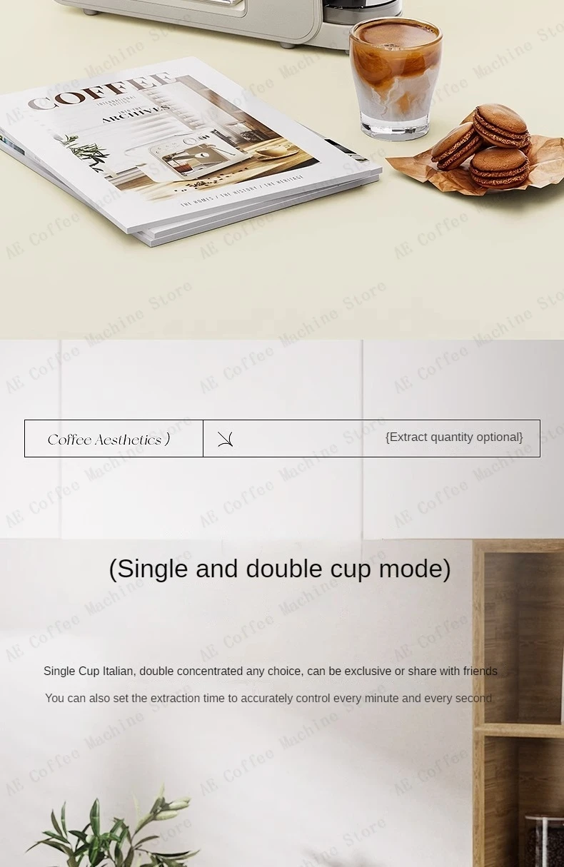 Description Picture 6 of item15bar pump-type retro home coffee machine Espresso milk coffee machine Small semi-automatic coffee machine for beginners