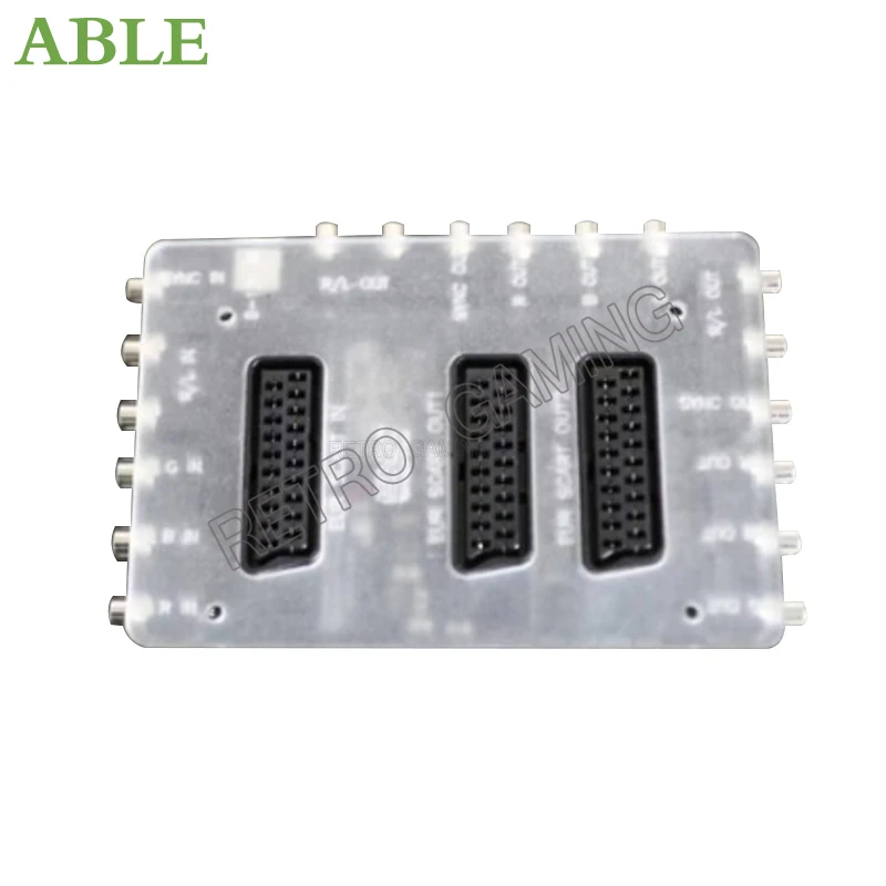 

SCART/RGBS Switch 2 in 4 Output Retro Video Game Mini Distributor Converter Acrylic EUR RGB Scart Automatic Switcher Adapter