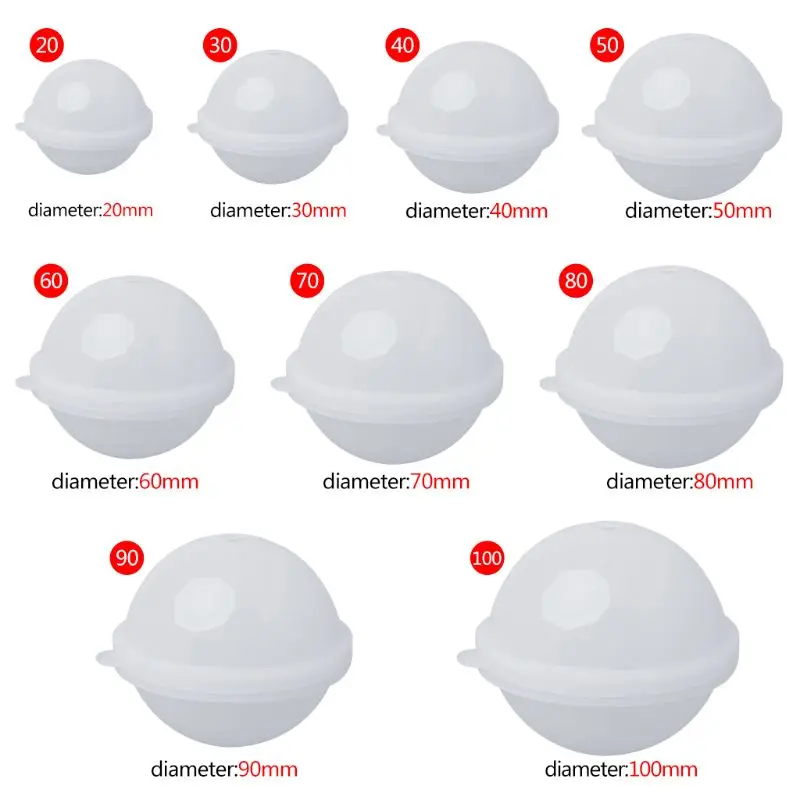 Sphere Silicone Resin Mold Ball Epoxy Molds for Jewelry Craft Making Candle Making Mold DIY Necklace Jewelry