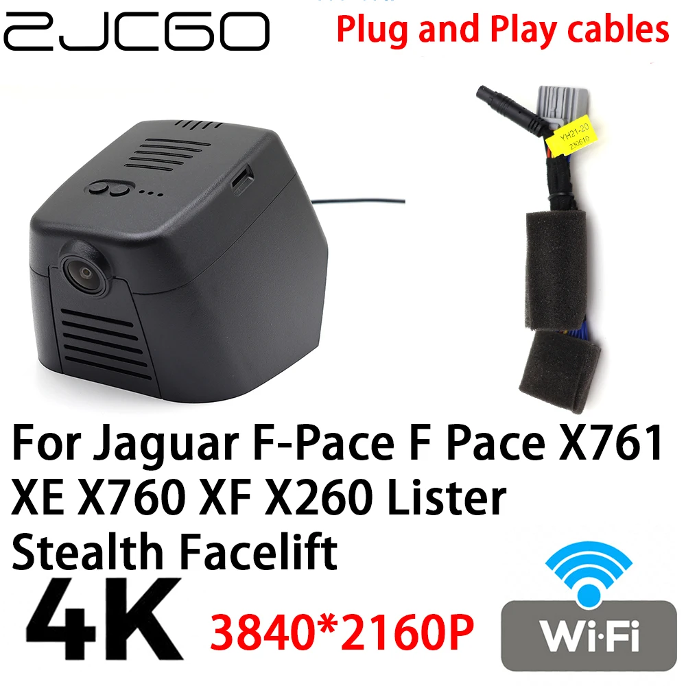 

Видеорегистратор ZJCGO 4K 2160P, видеорегистратор, подключи и работай для Jaguar F-Pace F Pace X761 XE X760 XF X260 Lister Stealth Facelift