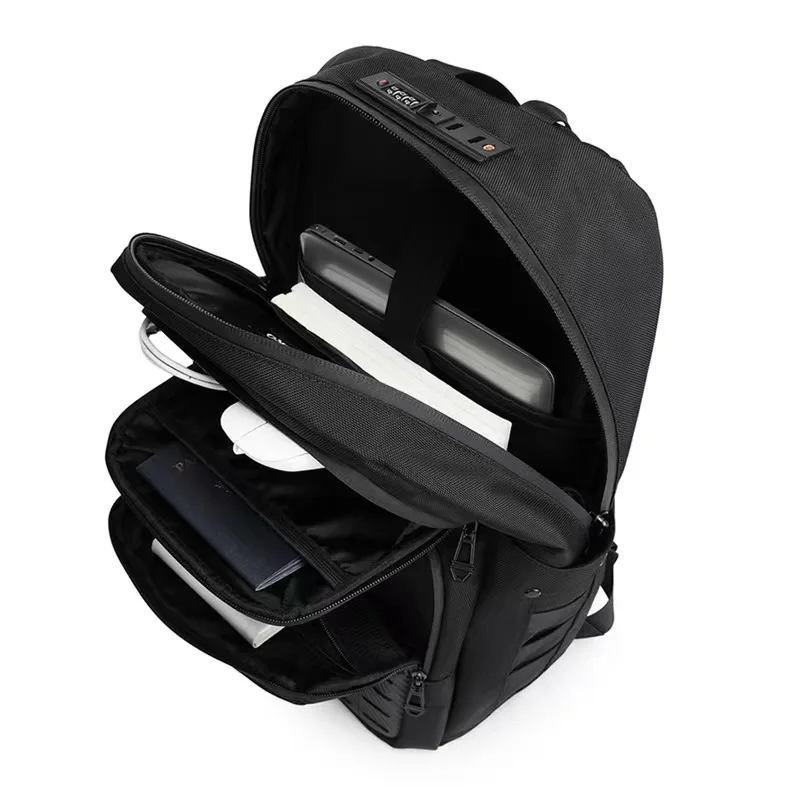 Backpack with Zipper and Password Lock Portable Sports Men's Backpack Outdoor Waterproof Computer Bag