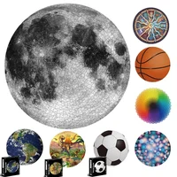 65CM Round Puzzle 1000 Pieces Kid 3D Earth Moon Constellation Rainbow Paper Assemble Jigsaw Puzzle Games Education Toy For Adult 1