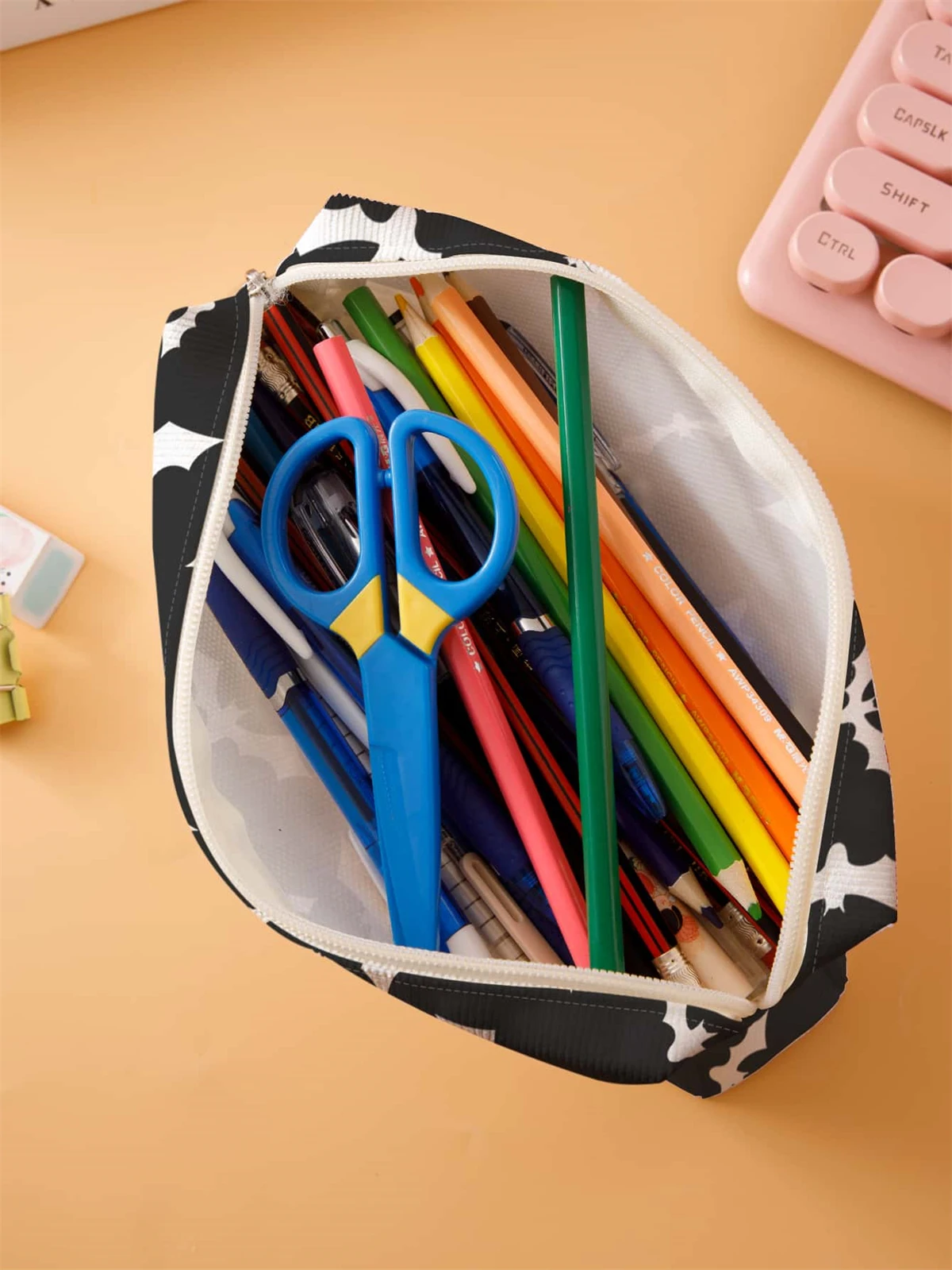 Small pencil case, large capacity pencil case, multifunctional stationery storage bag, student school organization supplies