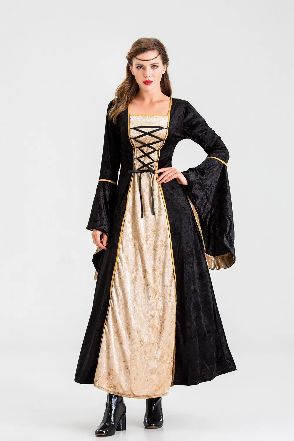 2023 new European-style retro court skirt European medieval long skirt princess aristocratic clothing - Image 3