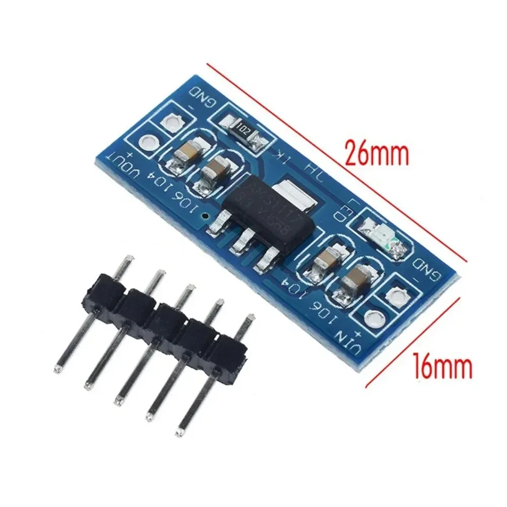 3개 AMS1117 가변 전압 전원 모듈(1.2V - 5V) - DIY 전자 키트에 이상적
