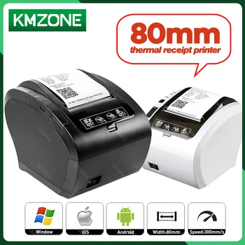 La stampante termica per ricevute da 80mm funziona con Windows USB Ethernet Seri Wifi porta Bluetooth Bill Machine Maker Kitchen Pos Desktop Auto