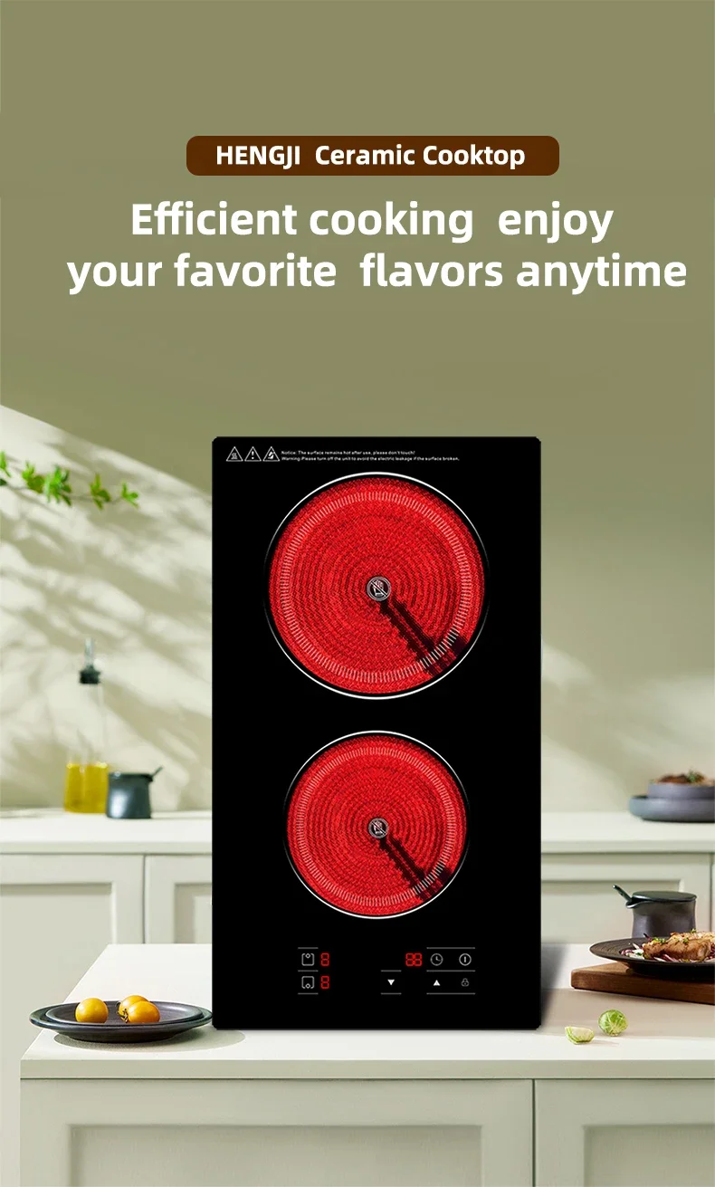 Built-in Infrared Electric Hob Household 2-Burner Ceramic Stove Induction Cooker 6