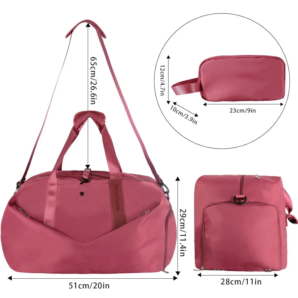 Vegan Sport Duffle Bag Men Large Capacity Overnight Travel Weekender Bags Women Gym Bag with Yoga Mat Holder Shoe Compartment