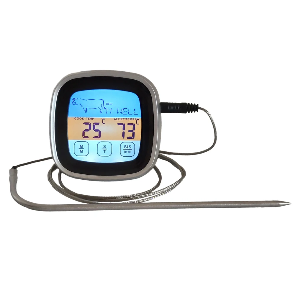 Stainless Steel Digital Kitchen Thermometer with Sensor Probe
