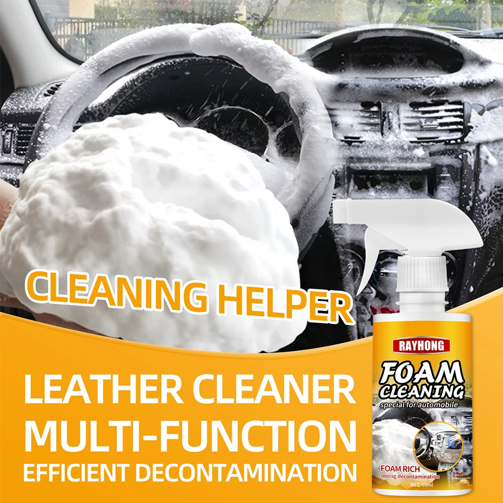 Foam Cleaner for Car Seat Steering Wheel Rinse-Free Car Interior Home Cleaning Spray