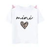 Mama Mimi Leopard Heart Print Family Matching Clothes Mother & Daughter Short Sleeve Outfit Shirt Fashion Mom Girl T-shirt Tops 6