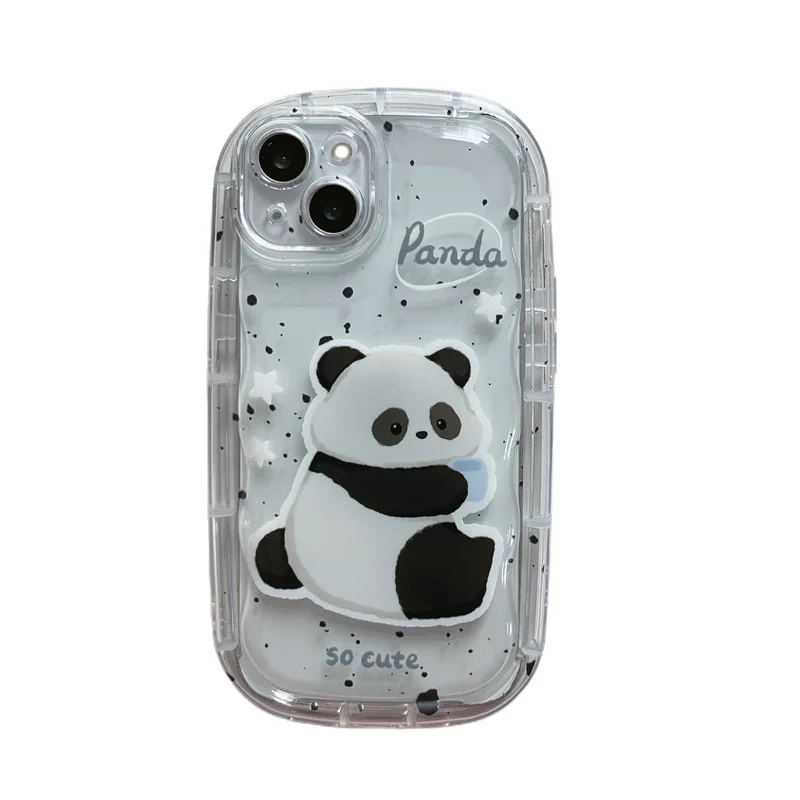 Kaufe Panda Ständerhalter Niedliche Weiche Silikon-Stoßfeste Handyhülle im  chinesischen Stil für Iphone 13 12 11 14 Plus Pro Max Back Cover Capa