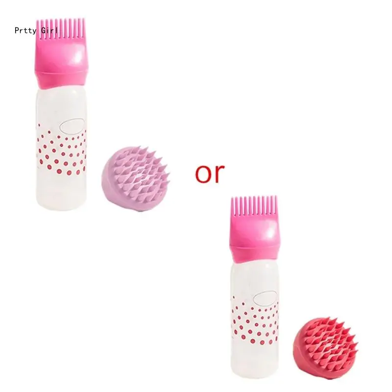 

Silicone Shower Brush Dry-Cleaning Hair Coloring Bottle Hair Dye Applicator Bottles Massage Comb Set for Styling Tools D2TA