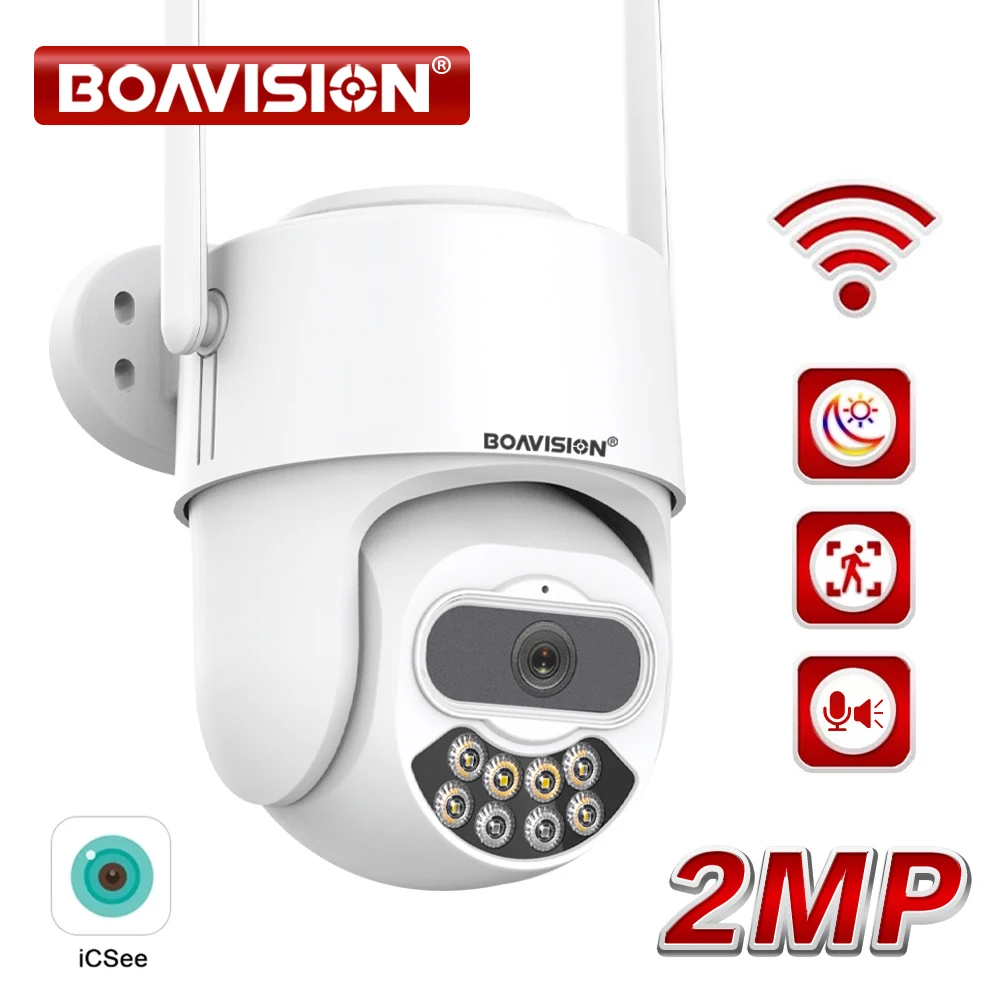 

HD 1080P 2MP WIFI Camera PTZ Outdoor Motion Tracking Human Detection Two Way Audio Color Night Vision Surveillance Camera