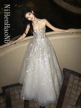 Silver Luxury  Long Quinceanera Dresses Evening Gowns for Women Wedding Party Dresses Formal Prom Engagemant Dress 1