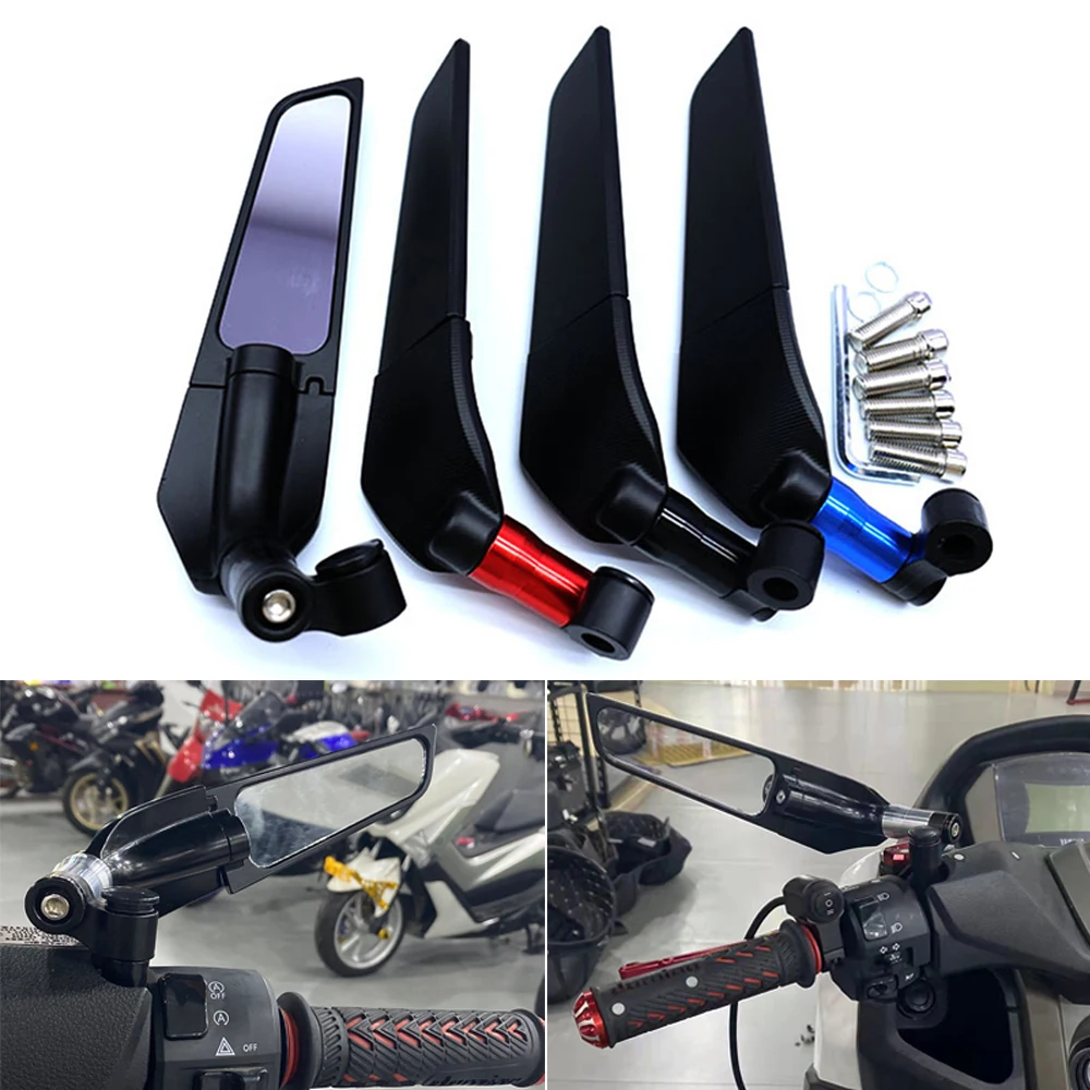 Motorcycle Modified Rearview Mirrors Wind Wing Adjustable Rotating Side