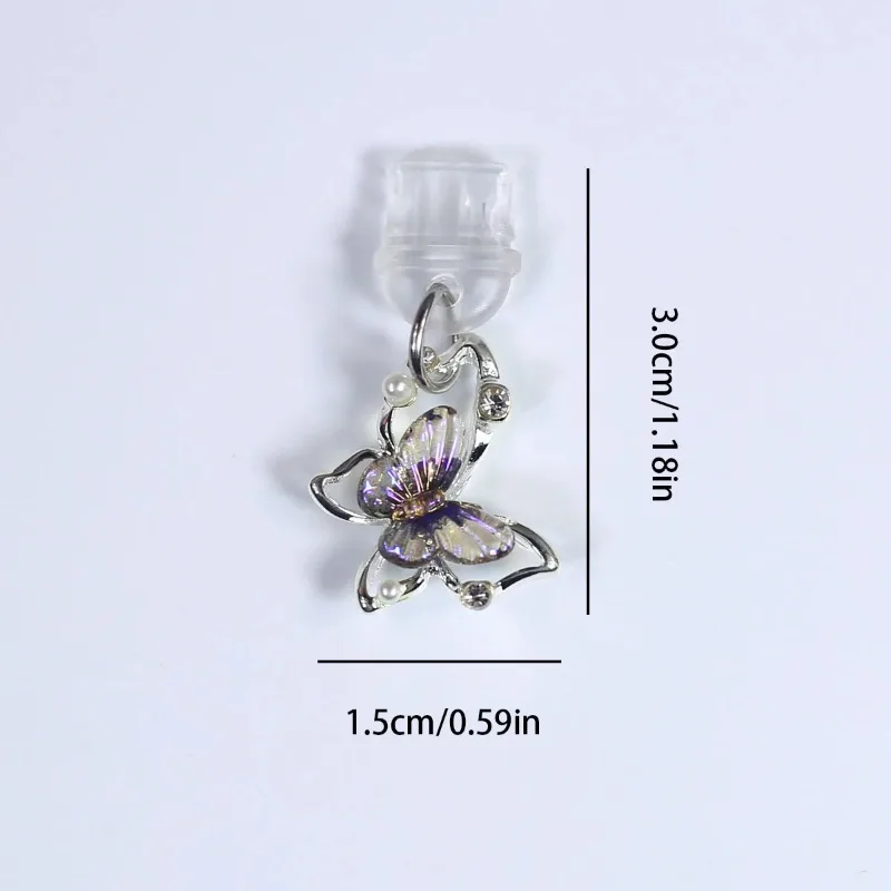 الهاتف المحمول الغبار التوصيل قلادة فراشة جديدة مع...