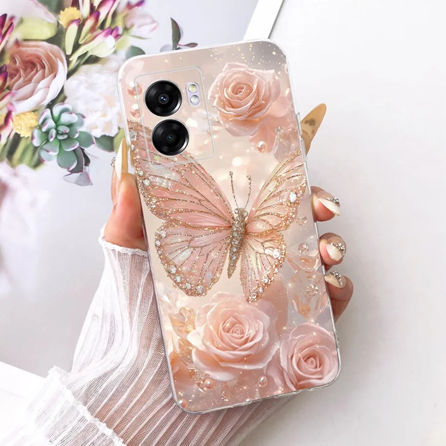 Stylish Flower Butterfly Soft Clear Silicone Phone Case Cover