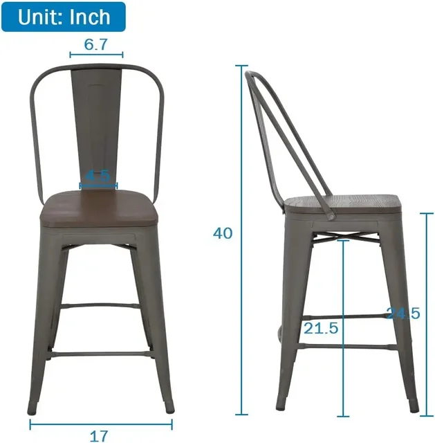 Industrial Metal Bar Stools 3