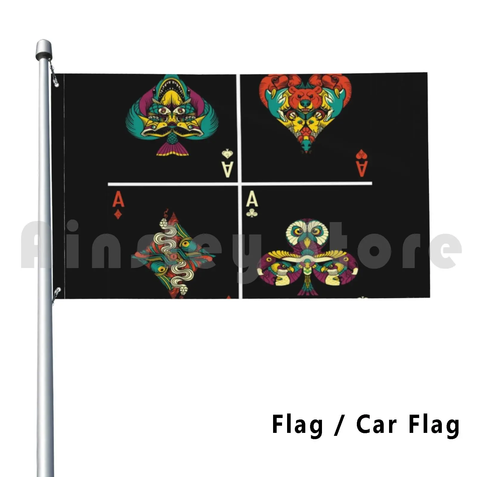 The Winning Aces Outdoor Decor Flag Car Flag Ace Queen Of Spades Destiny Black Destiny 2 Poker Ace Of Spade