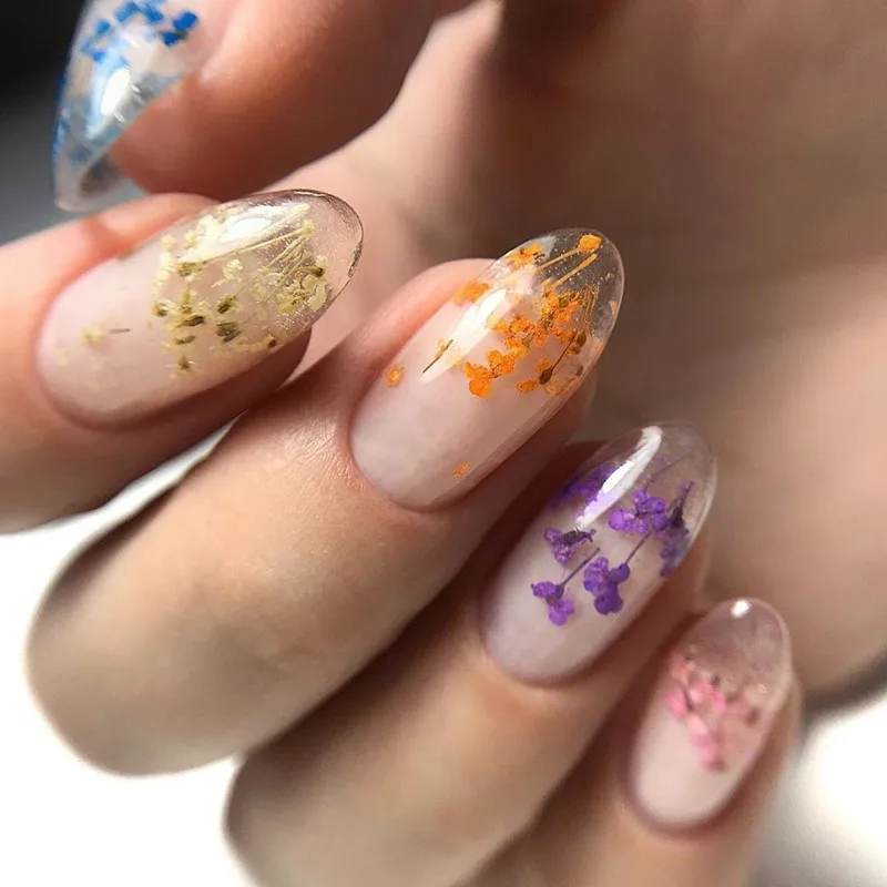 70 Stylish Nail Art Ideas To Try Now : Floral Encapsulated White Frame Nails