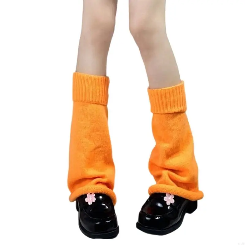 Bequemer Strick-Kniewärmer, ausgestellter Stil, Herbst-Winter-Thermobekleidung, pflegeleicht, für Damen und Mädchen Y08E – Detail 8