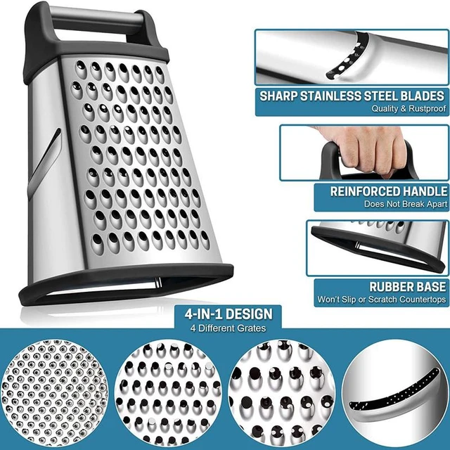 4 Sided Stainless Steel Box Grater with Storage Box