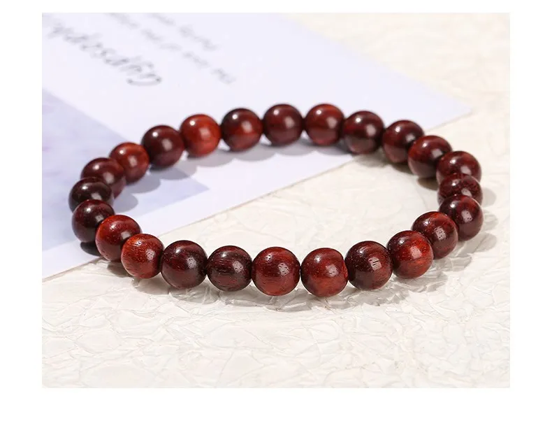 Jd natürliche Holz perlen Armband schwarz Sandelholz Buddha Armband für Frauen Männer Wenge Holz Gebet Vintage Armreifen Yoga Schmuck – Detail 12