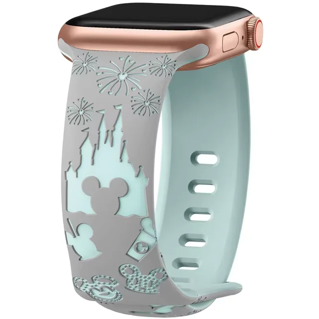 Gravierte Blumenbänder für Apple Watch Band 44 mm 49 mm 45 mm 41 mm 40 mm 38 mm Correa Armband iWatch Serie Ultra 2 9/8/7/6/3/SE/10 – Detail 4