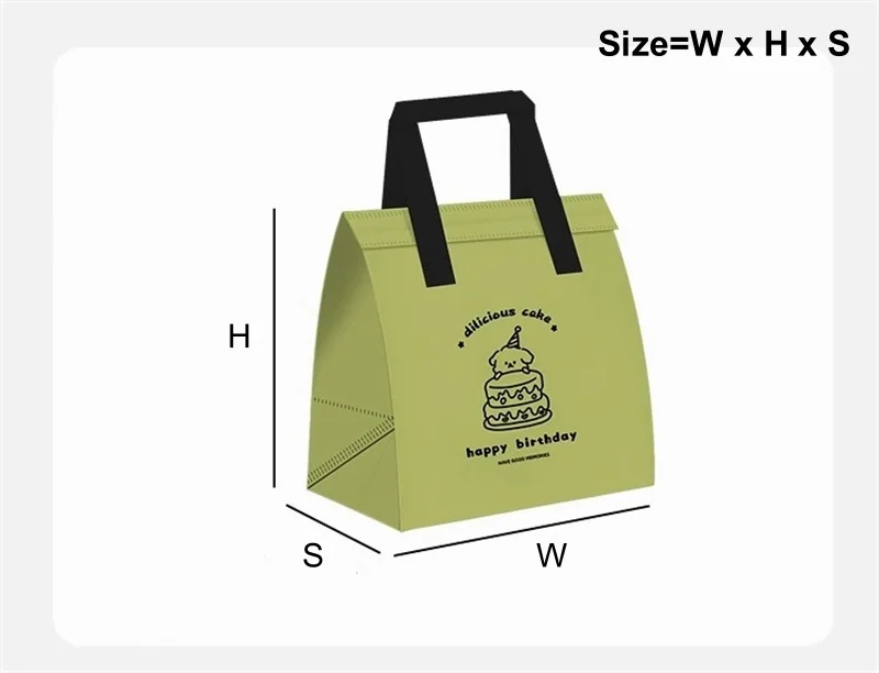 10pcs Green Insulated Tote Bags Non Woven Fabric Reusable Shopping Bags for Food Delive... - UGI Packaging
