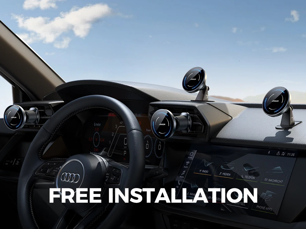 15W Wireless Charging Magnetic Car Phone Holder One-Handed Operation 360° Adjust