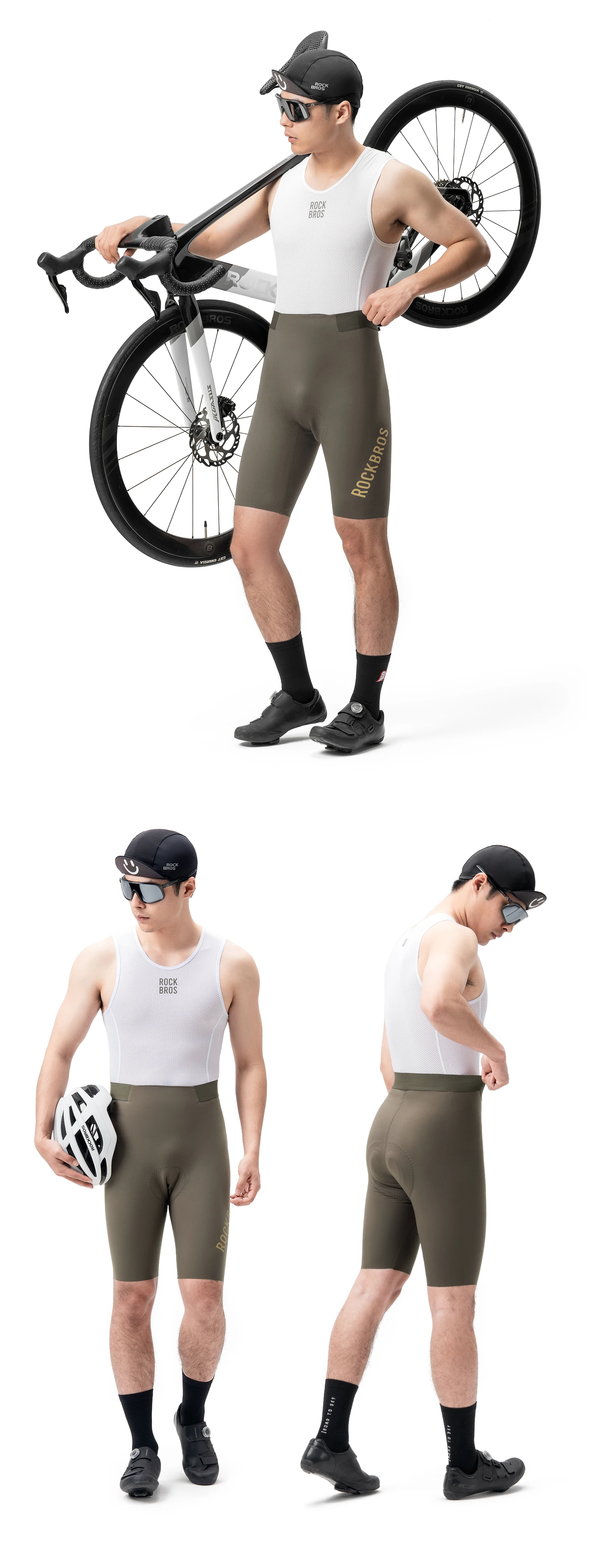 ROCKBROS Herren-Fahrradshorts, Sommer, nahtlos, atmungsaktiv, gepolstert, Radhose, stoßdämpfend, MTB, Rennrad, Fahrradbekleidung – Detail 9