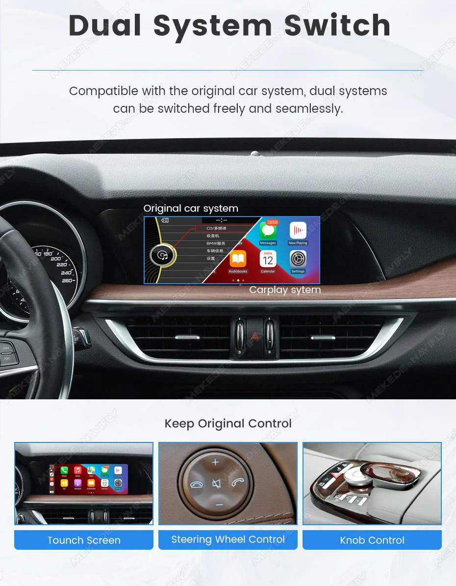 MEKEDE 2026 Neuer HDMI-IN OEM-Bildschirm-Upgrade CarPlay TV-Box Kabelloses Android Auto für Alfa Romeo 2015-2019 Unterstützt Netflix YouTube – Detail 13