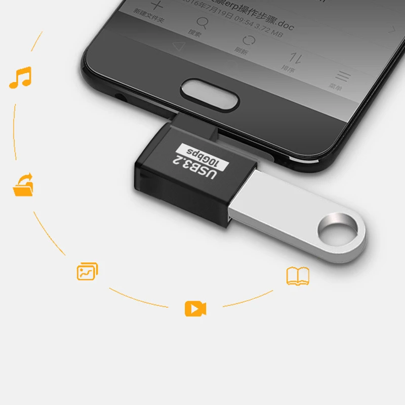 90도 유형 C USB 3.0 여성 데이터 OTG 변환기 USB 여성 USB 남성 10Gbps 고속 데이터 어댑터 변환기 충전 어댑터