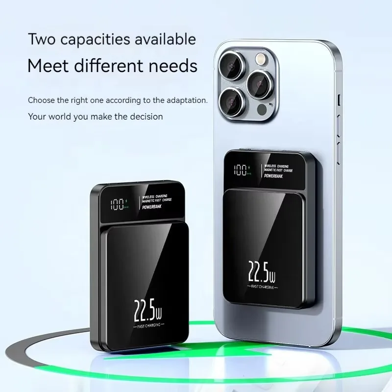 Portable Power Bank Magnetic Qi Wireless Charger for Magsafe 22.5W Super Fast Charging External Battery Powerbank for iPhone 5