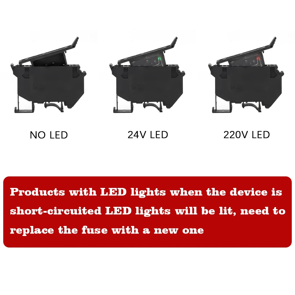 Description Picture 5 of item10Pcs/lot Din Rail Terminal Blocks UK-5-HESI Black Connector Screw Fuse Terminal Block Connector Screw Fuse Holder Conductor