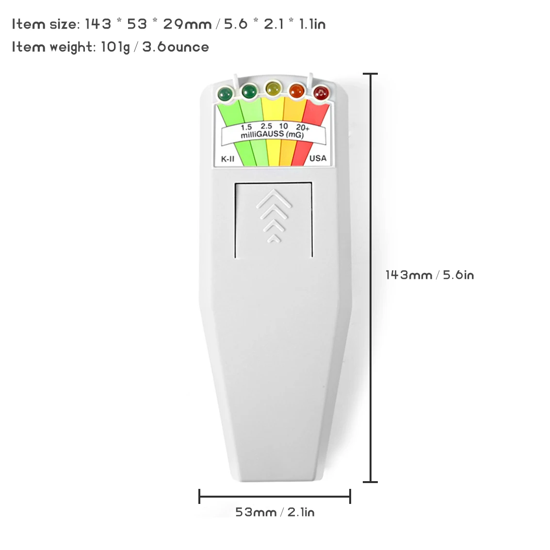 EMF 방사선 감지기: 5.6x2.1x1.1인치 ABS 소재 초자연 현상 조사용 5-LED 표시등 - 높은 EMF 감지 능력 및